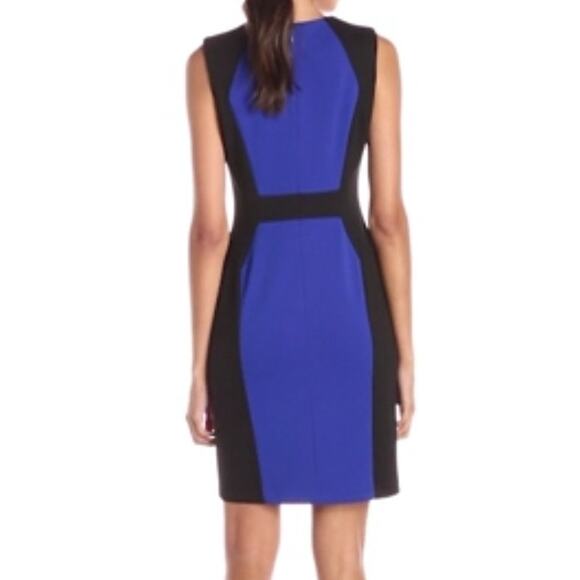 Calvin Klein Women's Blue and Black Colorblock Sheath Dress Size 10 NWT - Picture 2 of 10